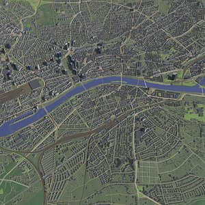 3D Frankfurt Germany - city and  urban