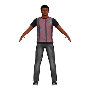 3D model adult man casual character