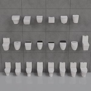 3D Premium Modern Toilet Bundle - 22 Pieces