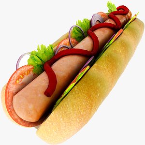 3d hot dog model