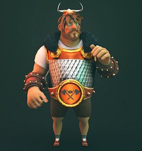3D model Viking Warrior Low-poly 3D model