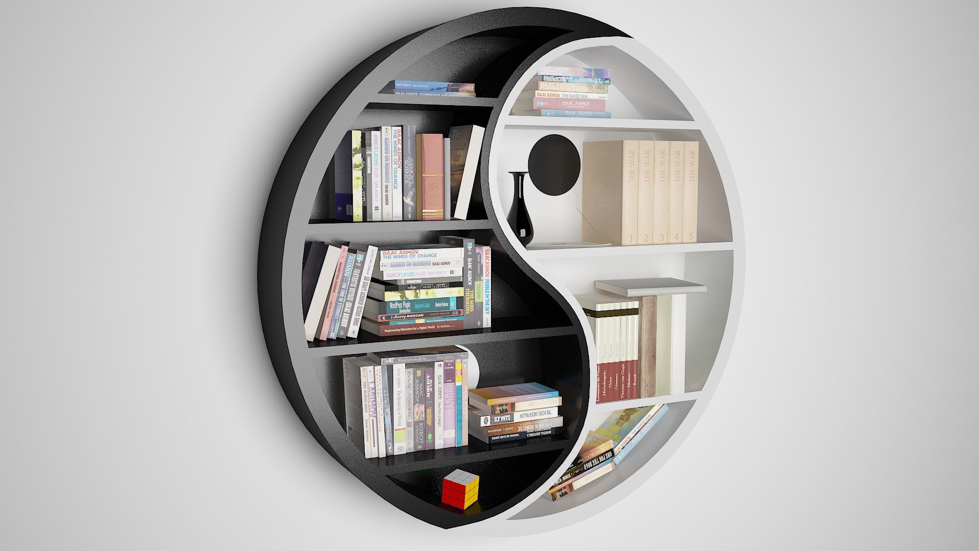 3D Yin Yang Model Bookshelf 