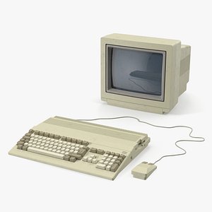 3D Old Computer with Monitor
