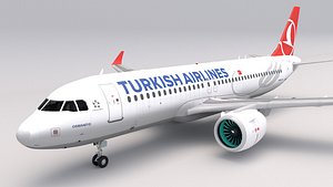 3D turkish airlines a320 model