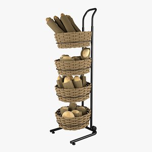 3d basket floor stand model