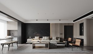 3D Living Room Scene