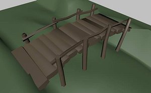 3d bridge crossing stream model