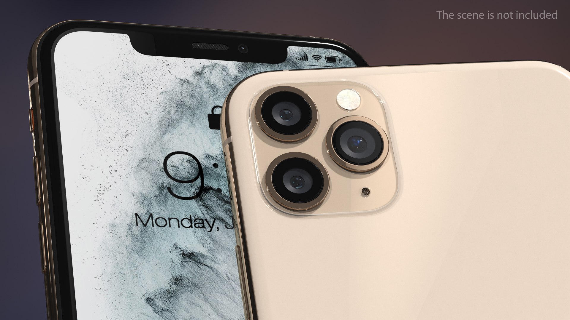 Golden Smartphone 3D model preview