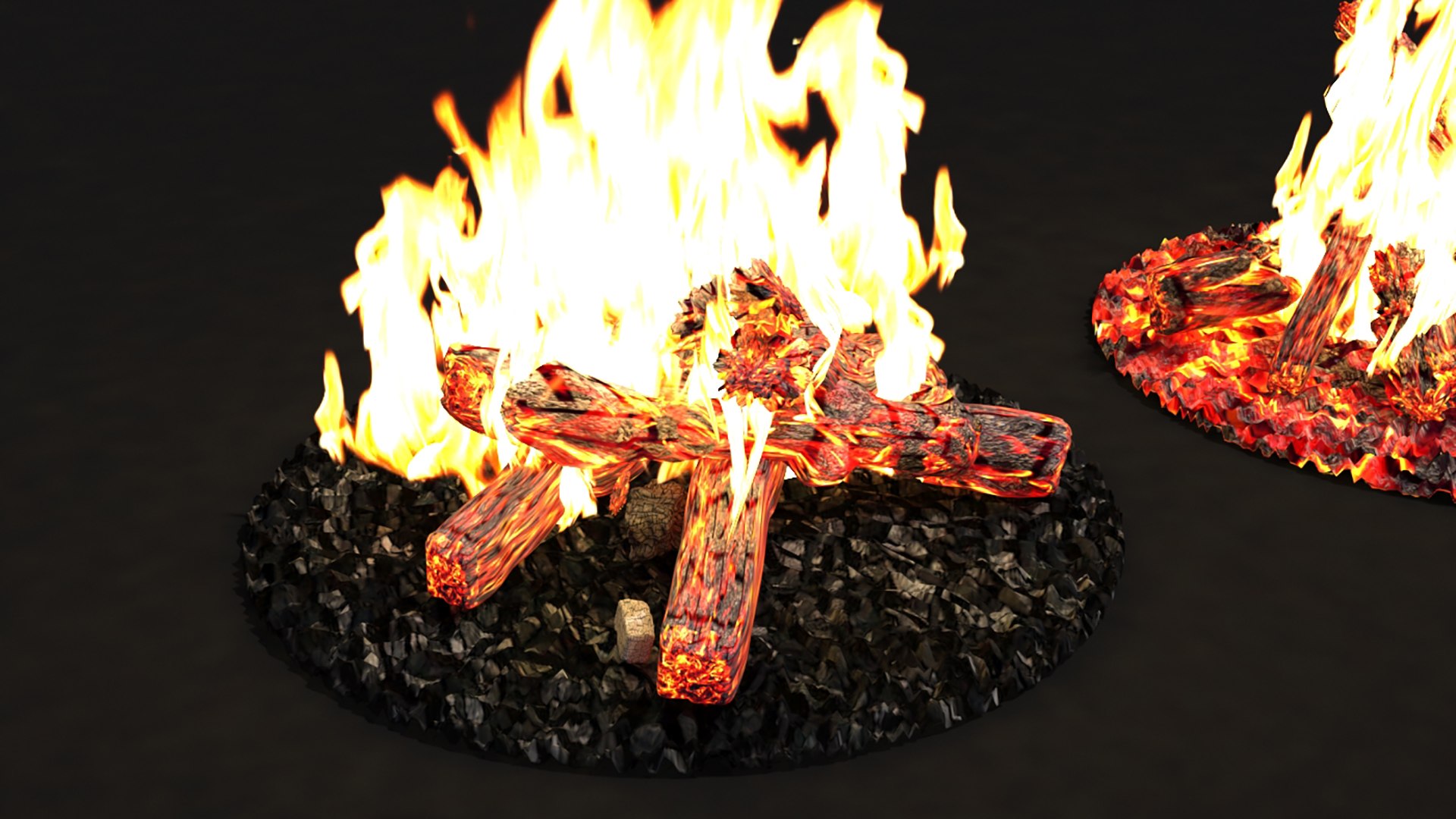 3D Bone Fire Burning Camp Fire - TurboSquid 1835912