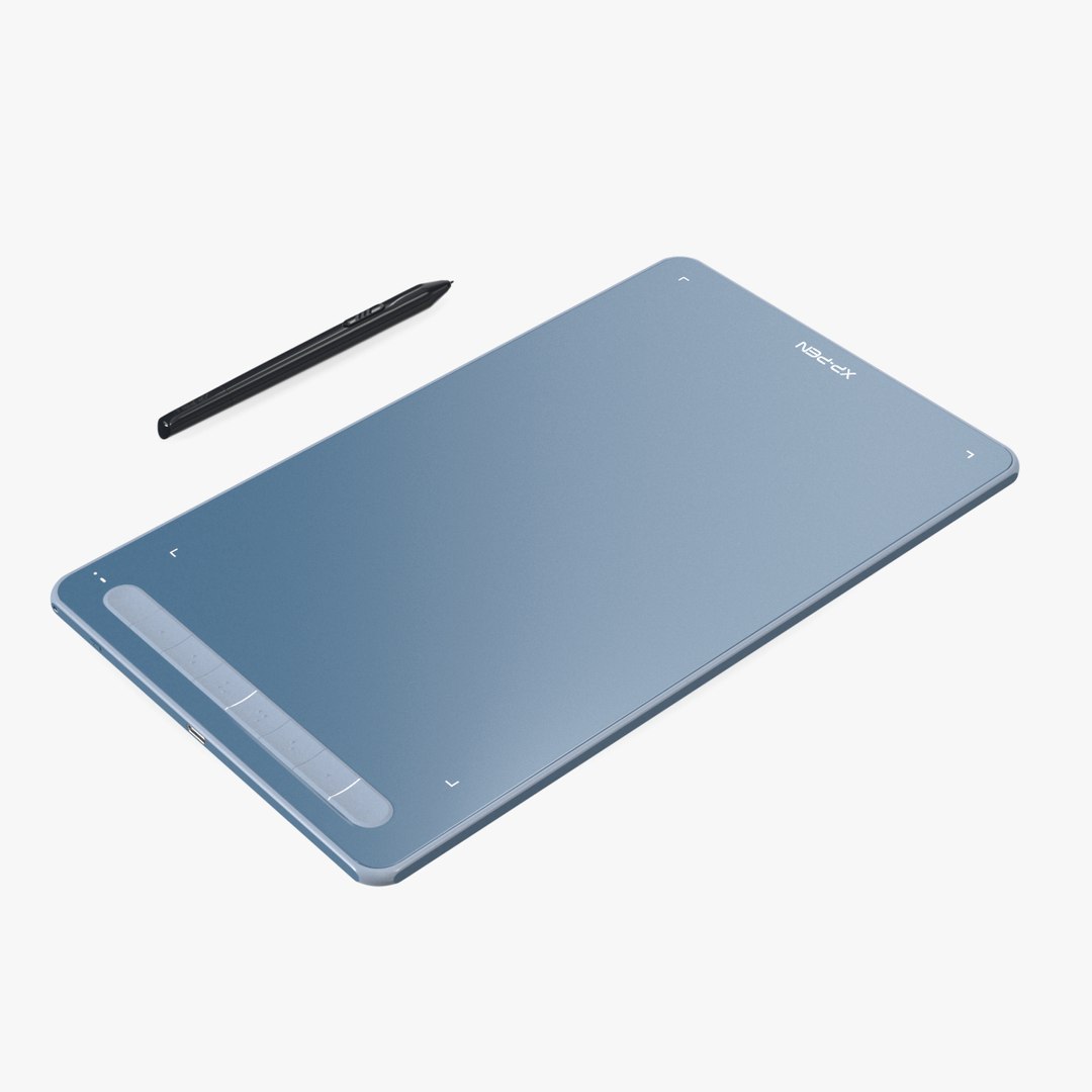 Digital Graphics Drawing Tablet XP-Pen Deco Blue 3D model preview