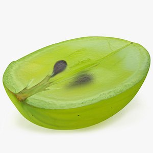 Translucent Slice of Green Grape Fruit 3D model