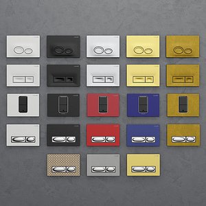 set buttons installation creavit 3D model