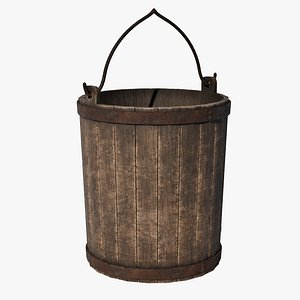 Medieval Wooden Bucket PBR