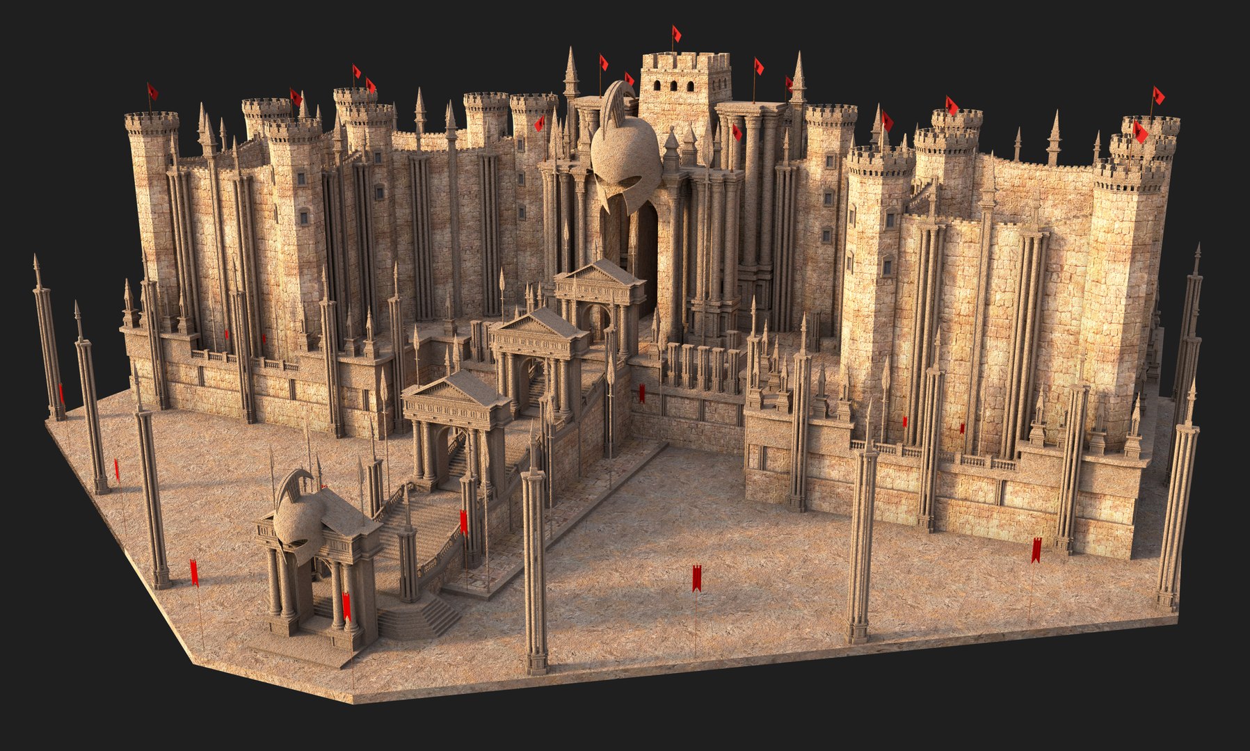 3D Sparta Fortress Castle - TurboSquid 2227739