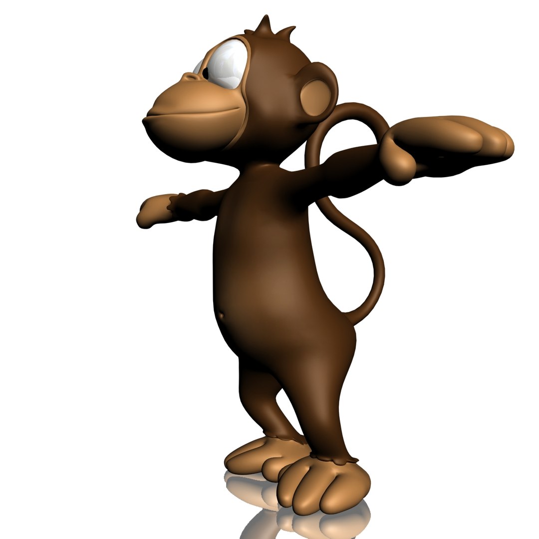 Cartoon Monkey Rigged 3d Model