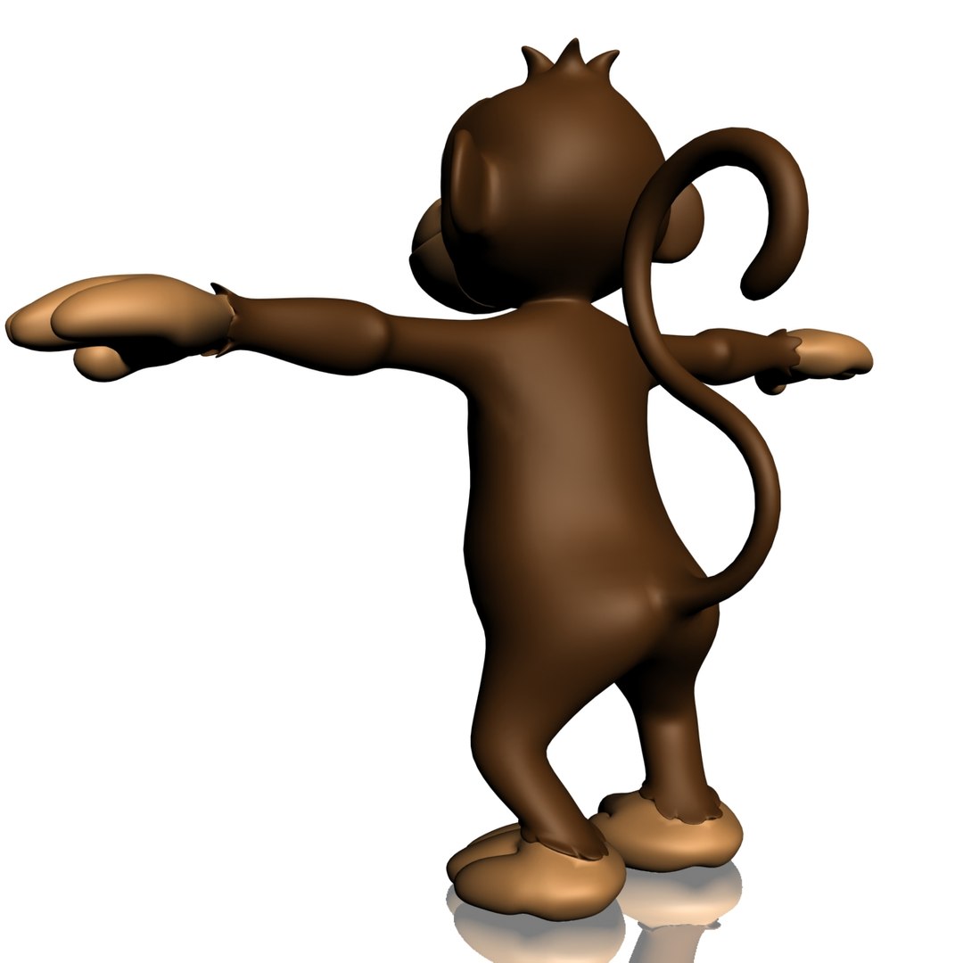 Cartoon Monkey Rigged 3d Model