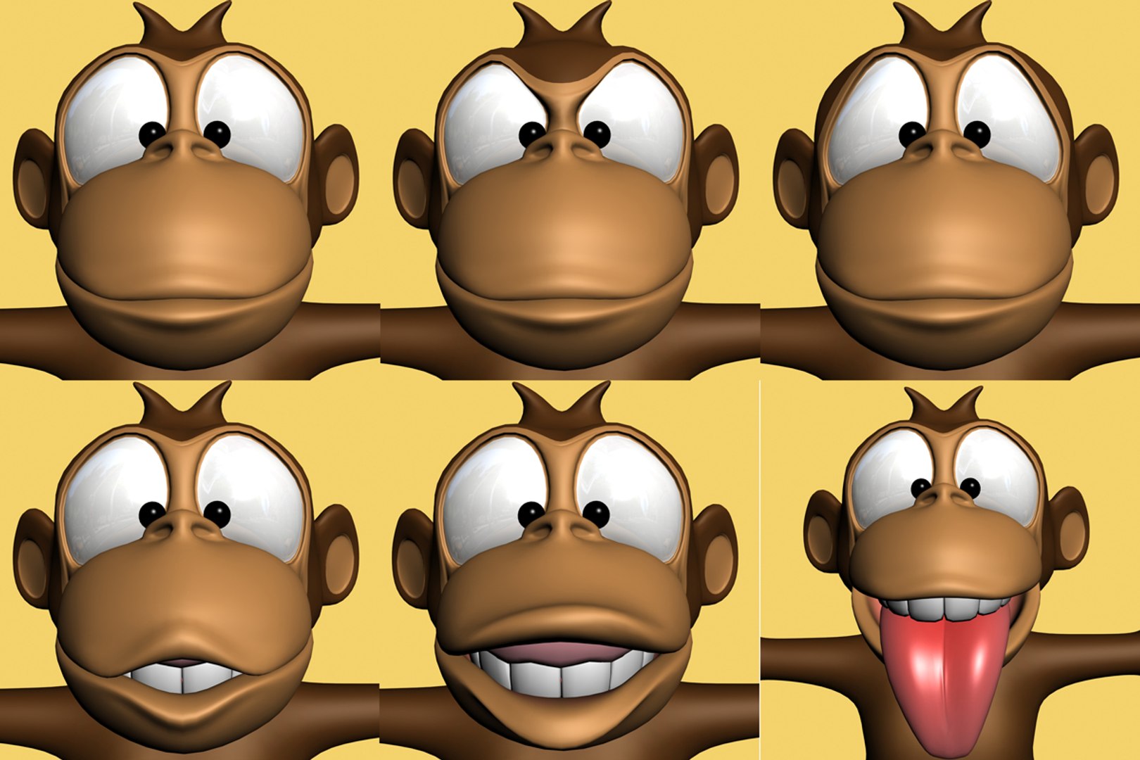 Cartoon Monkey Rigged 3d Model