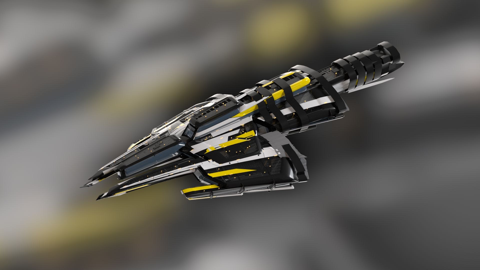 Lowpoly Sci Fi Spaceship Space Craft Air Vehicle 34 3D Model ...