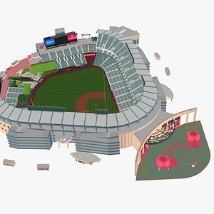 3d model angel stadium baseballs