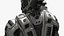 Futuristic Armored Robot with Rifle