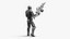 Futuristic Armored Robot with Rifle