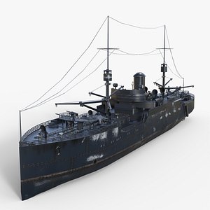 3D USS Vestal AR-4 Repair Ship ww2 low-poly 3d model model