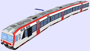3D modern swiss shuttle passenger train
