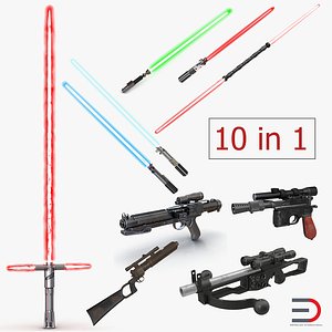 Star Wars Weapons 3D Models Collection