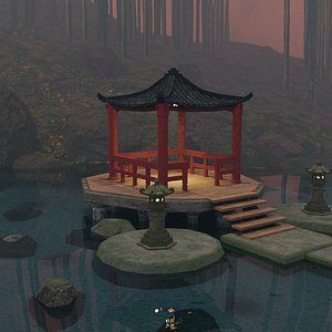 temple water 3D model
