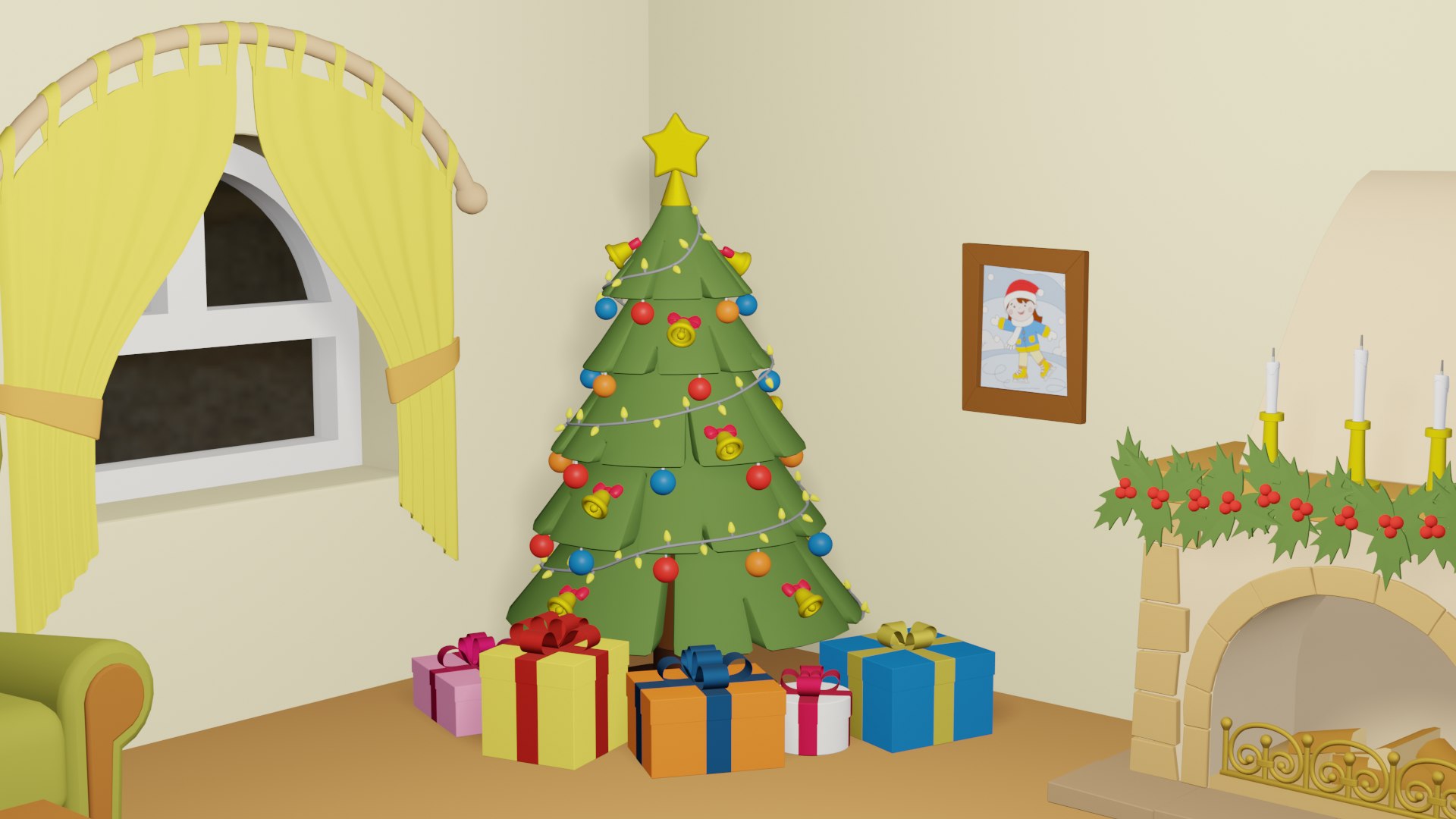 Cartoon Christmas 3D Model - TurboSquid 1470936