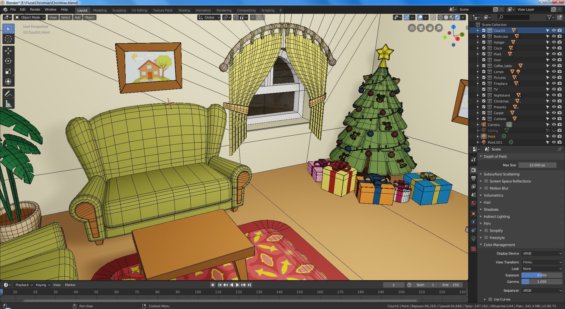 Cartoon Christmas 3D Model - TurboSquid 1470936