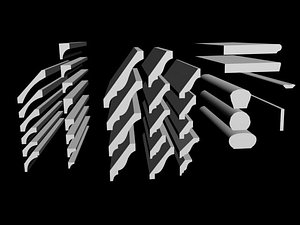 3d model mouldings rails siding paneling