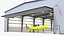 Aircraft Hangar with Airplane 3D model