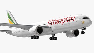 3D Boeing 787-9 Ethiopian Airlines