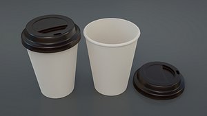 3D plastic paper coffee model