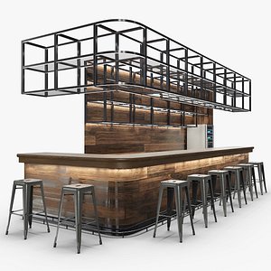 Bar Counter Furniture with Steel Frame