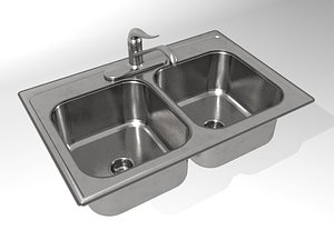 3dsmax sink double bowl