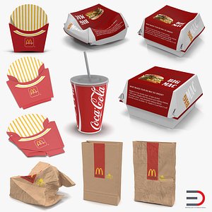 3D mcdonalds packaging 2 model