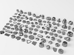 Metal Hardware Mechanical Parts 3D Model Pack 3D model