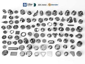 Metal Hardware Mechanical Parts 3D Model Pack 3D model