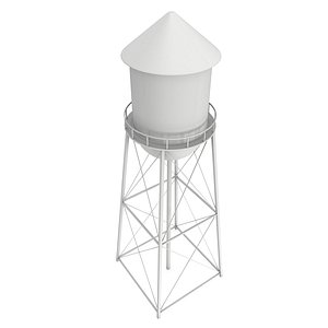 3D water tower industrial construction