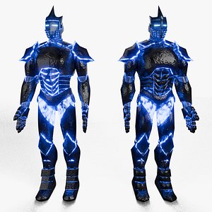 3D model Sci Fi Fantasy Armor Suit Rigged Low and High Poly