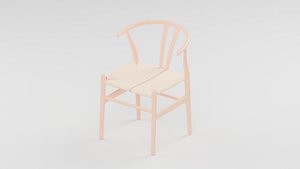 Light-Toned Chair with Curved Arms and Open Back