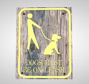 sign dog leash 3D