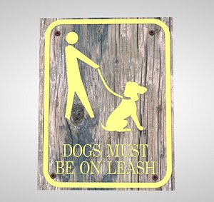 dog leash sign