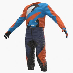3D Kids Motocross Gear Set Muddy
