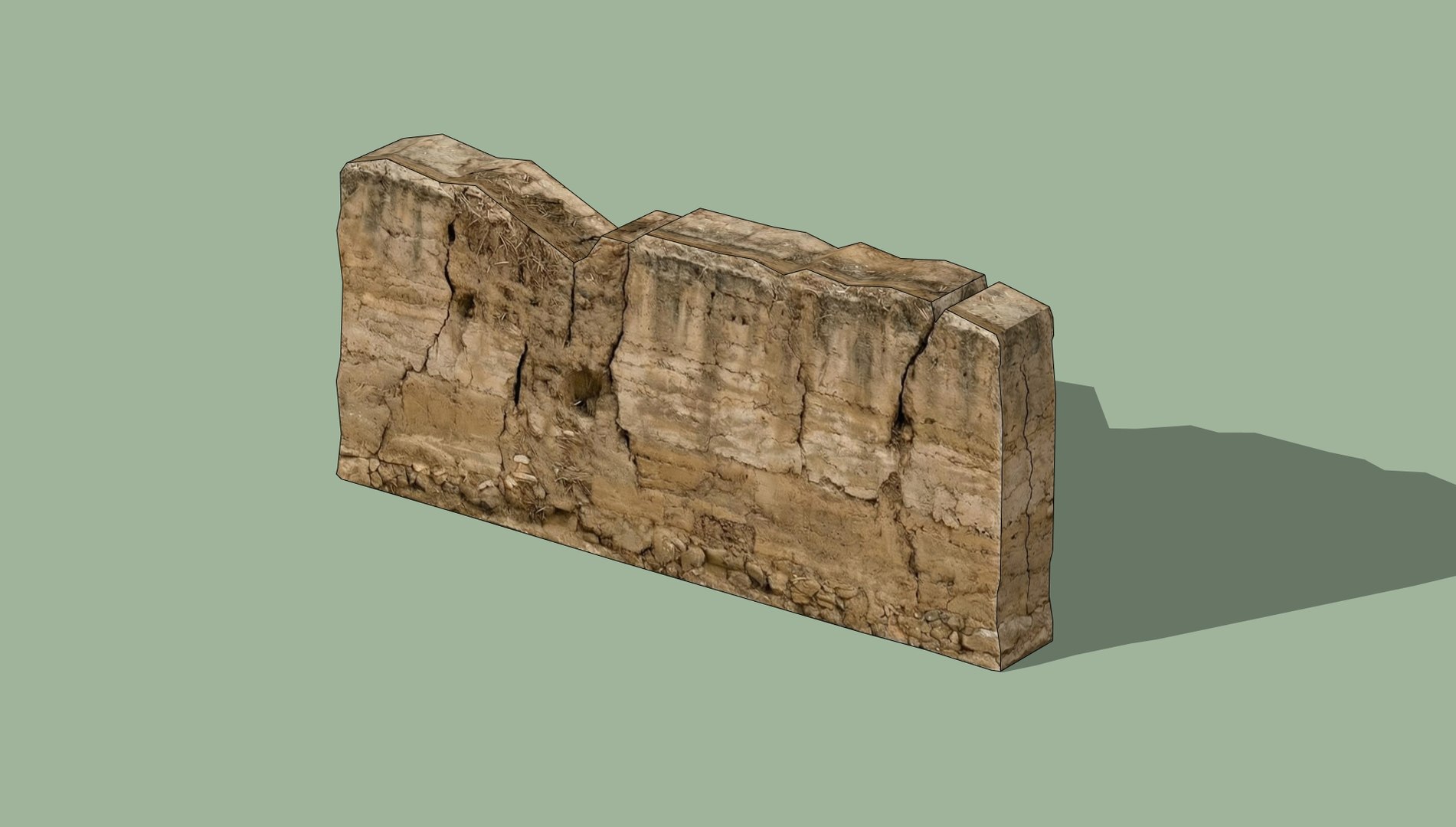 3D Rammed Earth Wall Segment Model - TurboSquid 2534343