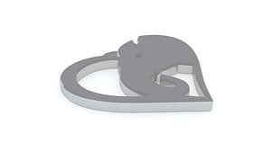 Elephant Pendant Silver 3D