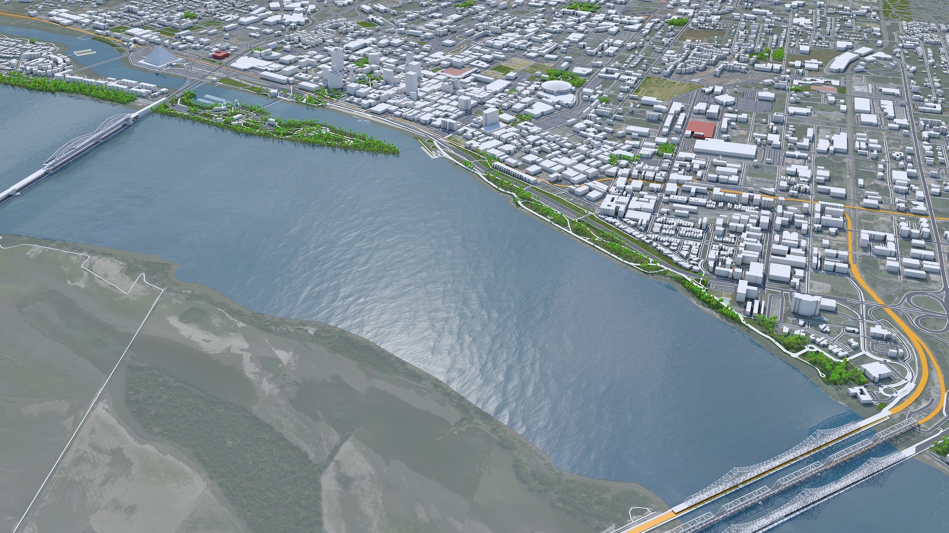 3D Memphis Downtown Tennessee USA TurboSquid 1989304