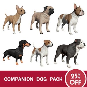 3d model companion dog pack